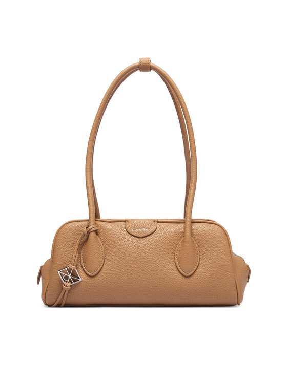 Calvin Klein Calvin Klein Дамска чанта Emblem Trio Pebble Shoulder Bag LV04F3743G Бежов