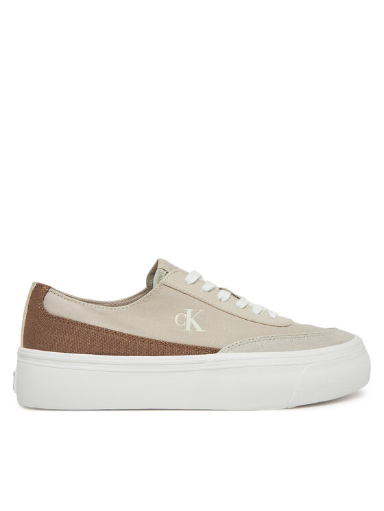 Calvin Klein Jeans Calvin Klein Jeans Laisvalaikio batai Vulc Flatform Low Cv Mix Mg YW0YW01770 Smėlio