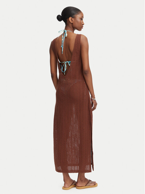 Roxy Roxy Paplūdimio suknelė Playa Mood ERJX603495 Tamsiai ruda Regular Fit