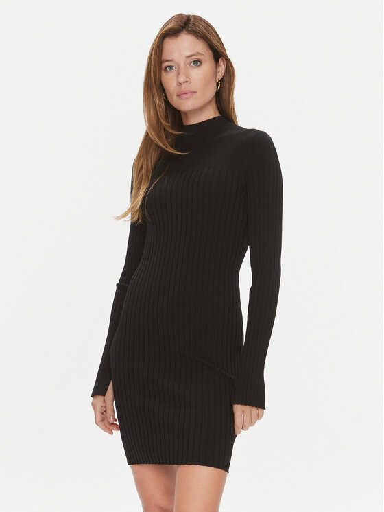 Calvin Klein Calvin Klein Плетена рокля Iconic K20K206119 Черен Slim Fit