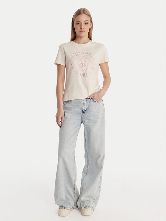 Guess Guess T-Shirt V6RI12 J1314 Bílá Regular Fit