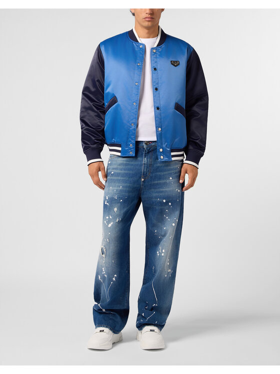 PHILIPP PLEIN PHILIPP PLEIN Bunda bomber 31476 Světle modrá Regular Fit