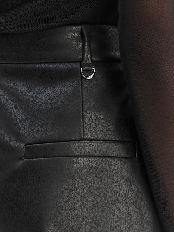 HUGO HUGO Dirbtinės odos kelnės Hasmina-1 50552964 Juoda Wide Leg