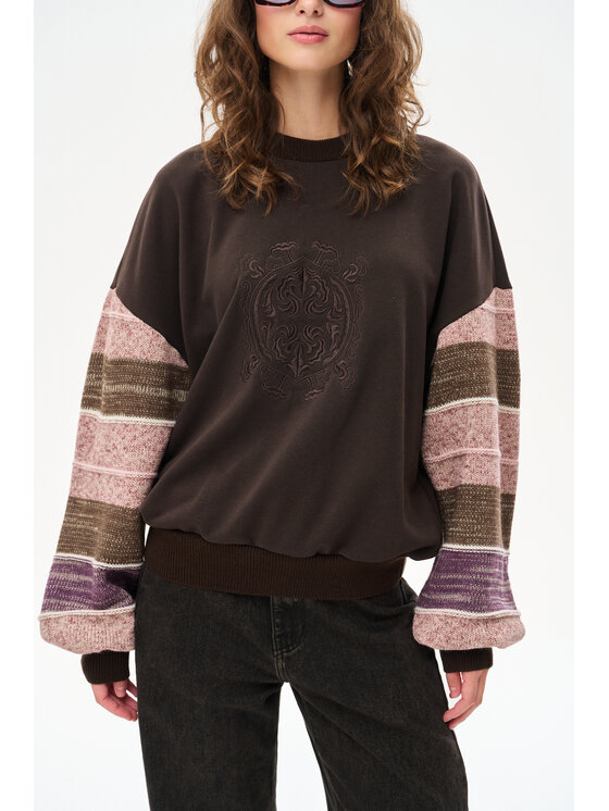 blue shadow blue shadow Sweter Aliza Brązowy Regular Fit