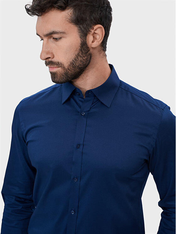 Evenemen Evenemen Koszula PUNTO G2 TWILL NAVY Granatowy Slim Fit