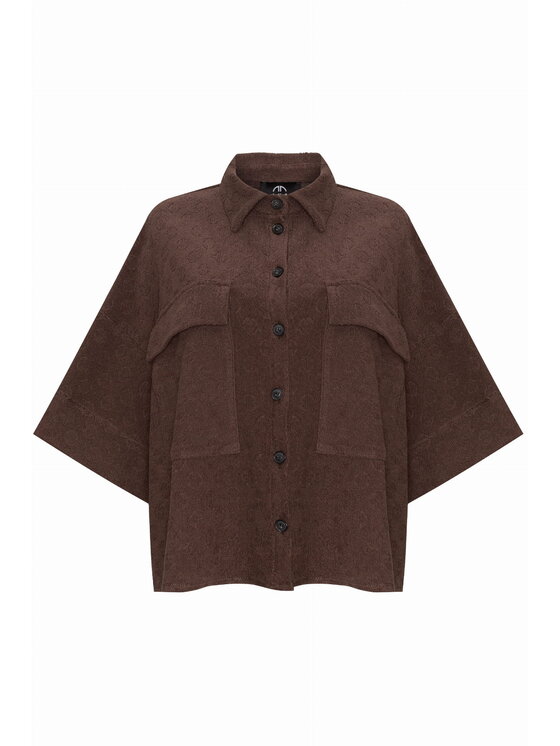 Magda Matyja Magda Matyja Koszula Mauritius Brown Top Brązowy Oversize