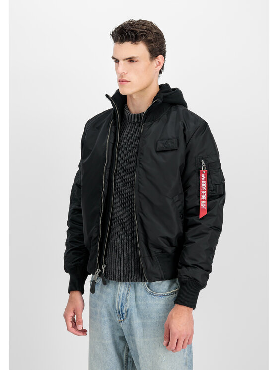 Alpha Industries Alpha Industries Kurtka bomber MA-1 D-Tec Sleeve Embroidery Bomber Jacket Czarny Slim Fit