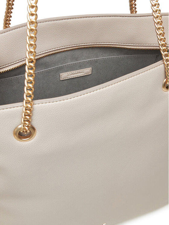 Calvin Klein Calvin Klein Torebka Minimal Monogram Chain Tote LV04F3204G Beżowy