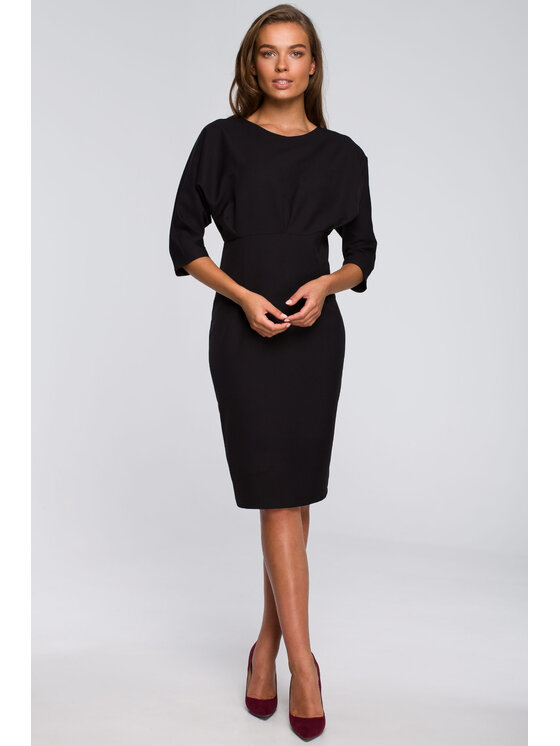 Stylove Stylove Koktejlové šaty S242 Černá Regular Fit