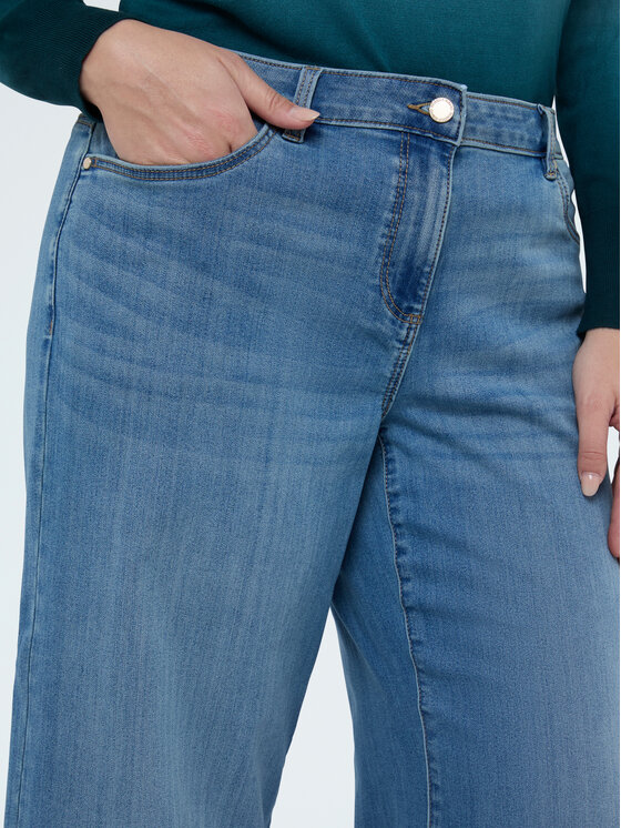 Fiorella Rubino Fiorella Rubino Jeansy P463T305222N004 Turkusowy Flared Fit