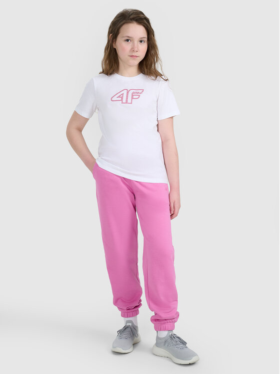 4F 4F T-Shirt BASIC+ Biały Regular Fit