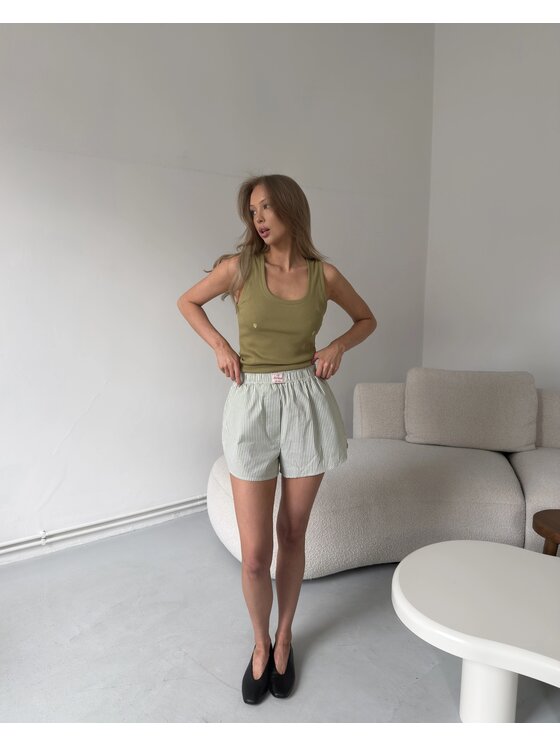 Le Songe Le Songe Top PISTACHIO Zielony Basic Fit