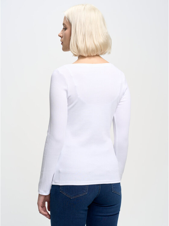 BIG STAR BIG STAR Bluzka nathalie_101 Biały Slim Fit