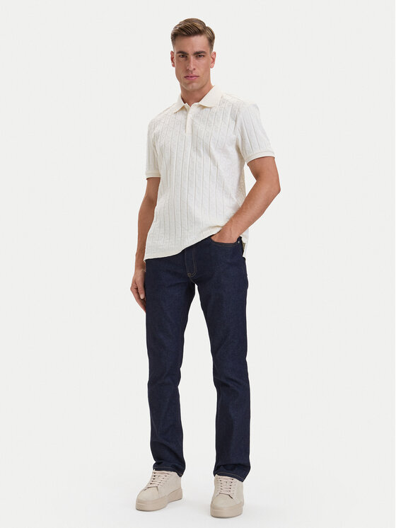 Calvin Klein Calvin Klein Polokošeľa LV04LE203G Krémová Regular Fit