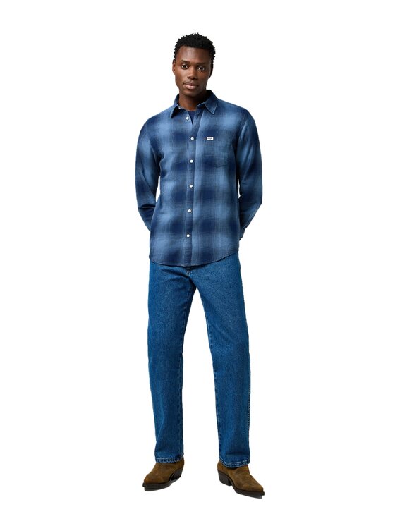 Wrangler Wrangler Koszula 112371653 Niebieski Regular Fit