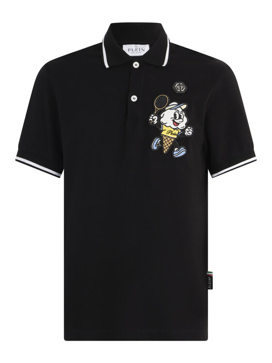 PHILIPP PLEIN PHILIPP PLEIN Polo 30559 Czarny Slim Fit