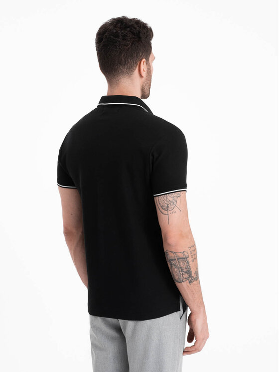 Ombre Ombre Polokošile OM-POSS-0110 Černá Regular Fit