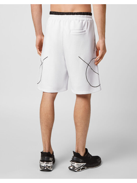 Plein Sport Plein Sport Pantaloncini 1291 Bianco Jogger Fit