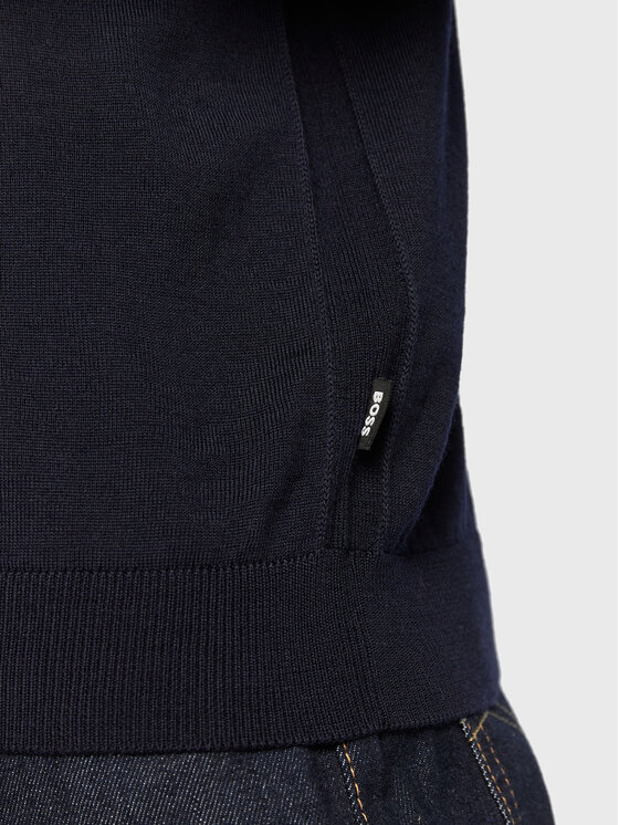 BOSS Boss Sweter Melba-P 50468261 Granatowy Slim Fit