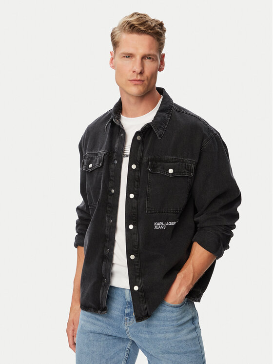 Karl Lagerfeld Jeans Traper jakna B3M16005 Crna Regular Fit