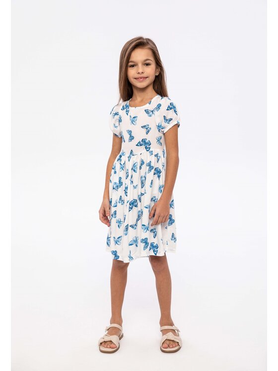 MINOTI Sukienka letnia, rozmiar 80/86, Biała, 14dress 40