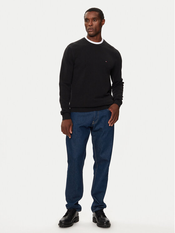 Tommy Hilfiger Tommy Hilfiger Pulover Essential MW0MW36347 Črna Regular Fit