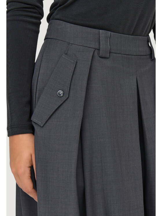 ONLY ONLY Φούστα ONLGINNY HW MEL WIDE LONG SKIRT PNT Γκρι Long Fit