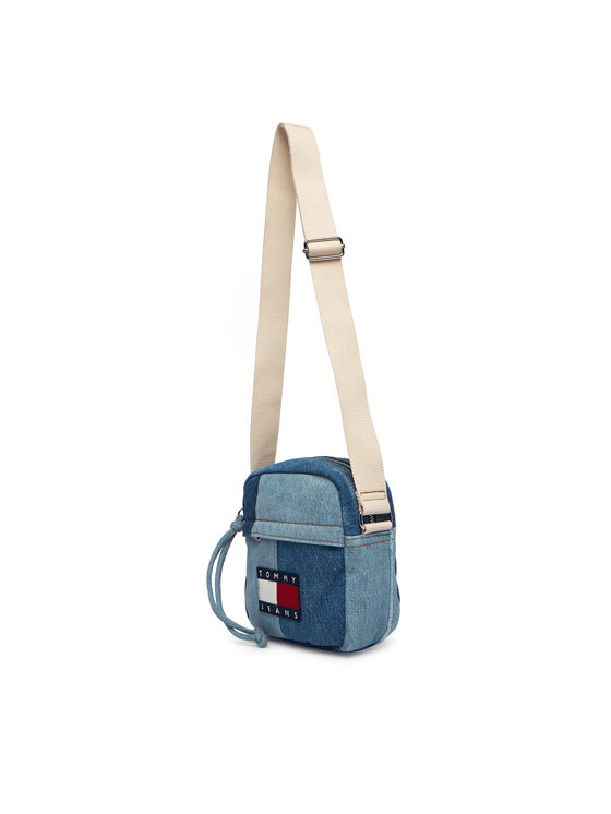 Tommy Jeans Tommy Jeans Taška cez rameno Tjm Denim Patchwork Reporter AM0AM14287 Modrá