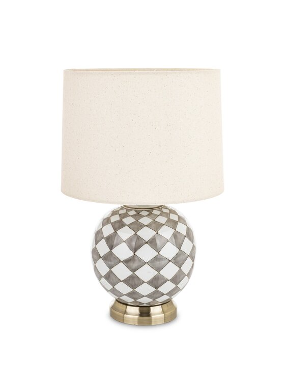 MIAhome MIAhome Lampka nocna ceramiczna LAVIA w kratkę Beżowy
