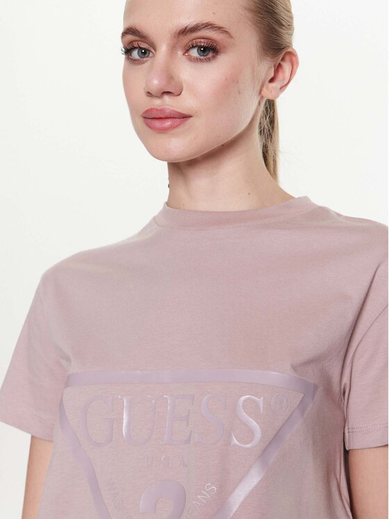 Guess Guess Тишърт Adele V2YI06 K8HM0 Розов Boxy Fit