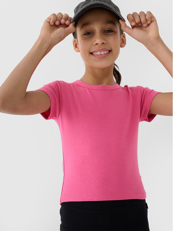4F 4F T-shirt 4FJWSS25TTSHF1852-54S Rosa Slim Fit