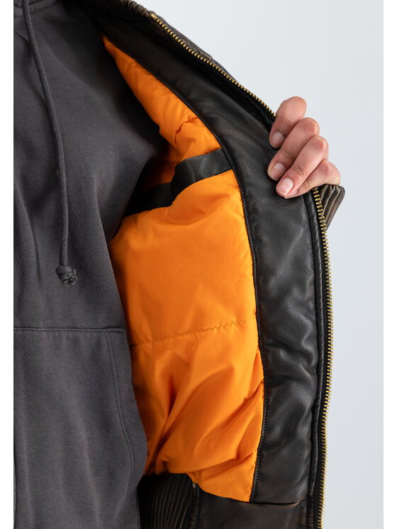 Alpha Industries Alpha Industries Kurtka bomber MA-1 Faux Leather Vintage Bomber Jacket Women Brązowy Regular Fit
