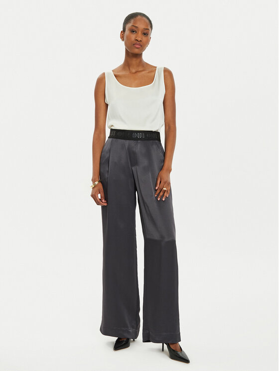 OUI OUI Hlače iz tkanine 88773 1240807 Siva Relaxed Fit