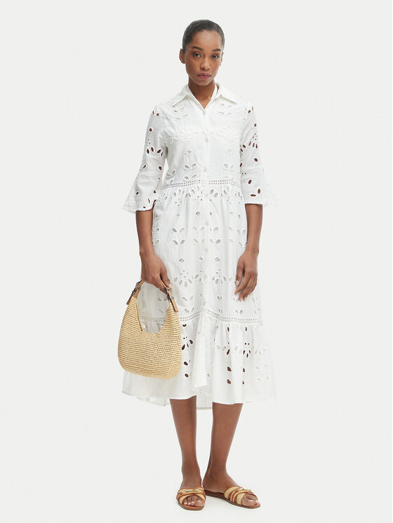 Iconique Iconique Φόρεμα πουκάμισο IC25-005 Λευκό Relaxed Fit