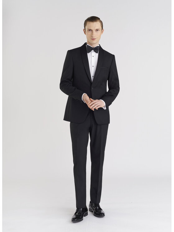 Pako Lorente Pako Lorente Marynarka P24SP-3S-008 Czarny Slim Fit