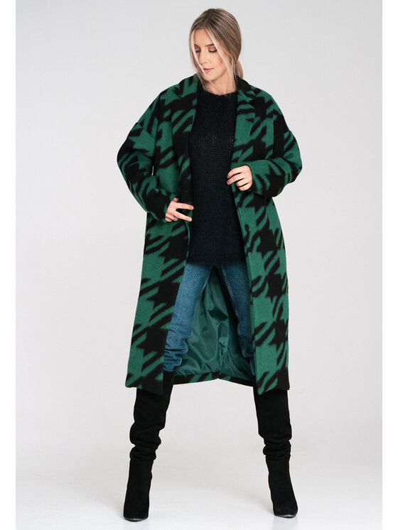 FIGL FIGL Płaszcz zimowy M1112 Zielony Regular Fit