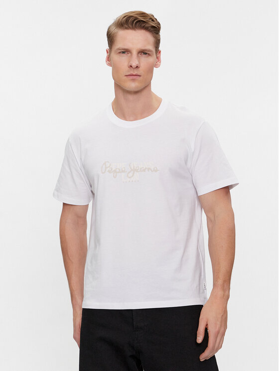Pepe Jeans Pepe Jeans T-Shirt Chris PM509207 Bílá Slim Fit