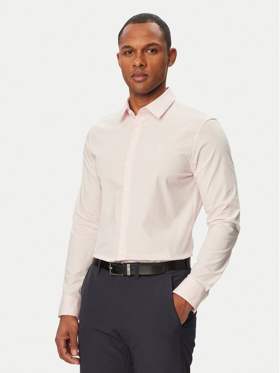Calvin Klein Cămașă LV04LB145G Roz deschis Slim Fit