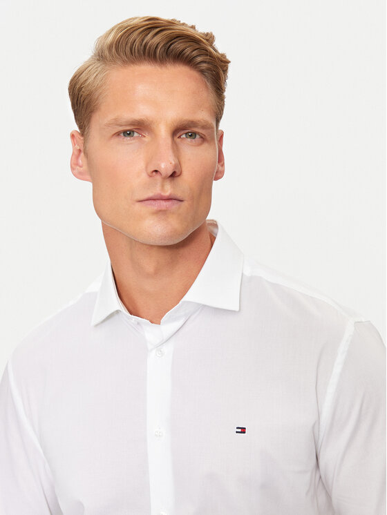 Tommy Hilfiger Tommy Hilfiger Cămașă MW0MW38347 Alb Slim Fit
