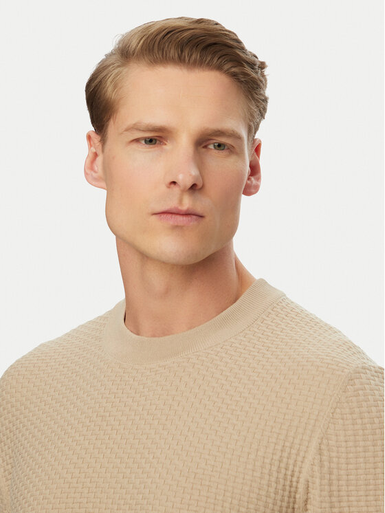 BOSS BOSS Sweter H-Nilton 50560468 Beżowy jasny Regular Fit