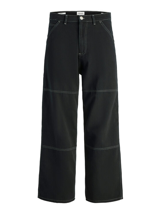 Jack & Jones Jack & Jones Bavlnené nohavice Owen 12273515 Čierna Baggy Fit