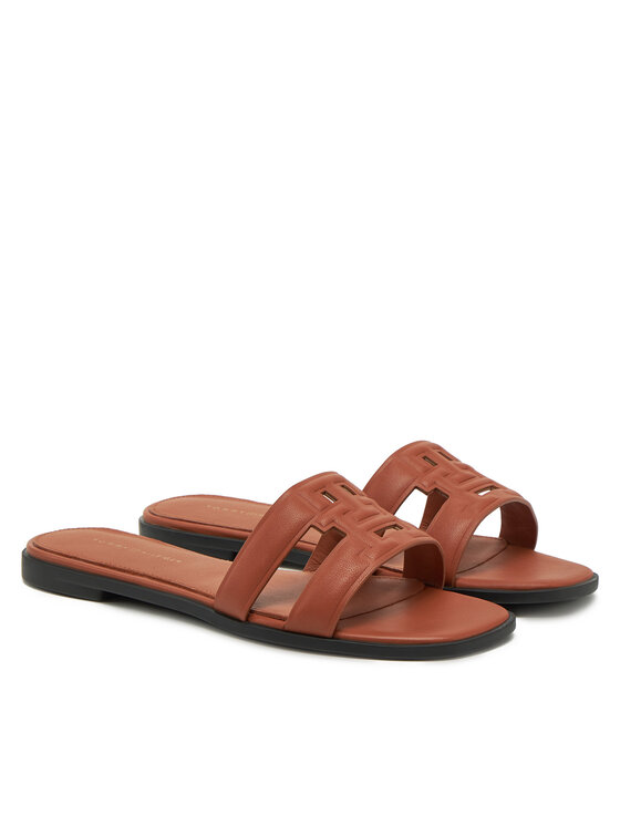Tommy Hilfiger Tommy Hilfiger Nazouváky Th Logo Strap Mule FW0FW08671 Hnědá