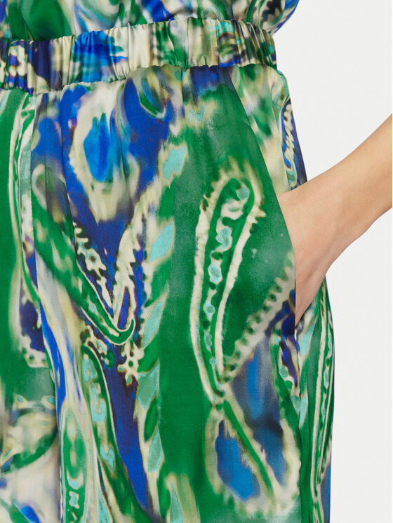 Simona Corsellini Simona Corsellini Текстилни панталони P25CPPA02501 Зелен Relaxed Fit