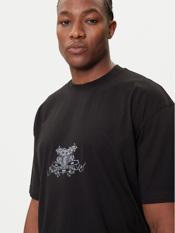 HUGO HUGO Marškinėliai Duarms 50542817 Juoda Oversize