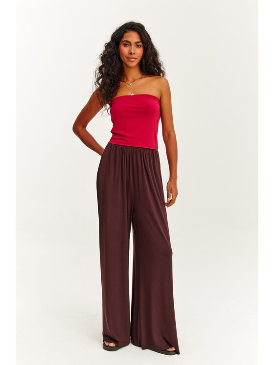 NAOKO NAOKO Top Infinity Ruby Rose Bordowy Regular Fit