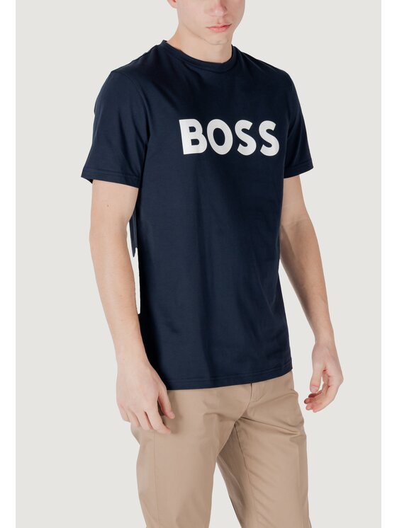 BOSS BOSS T-shirt THINKING 1 Blu Shirt Fit