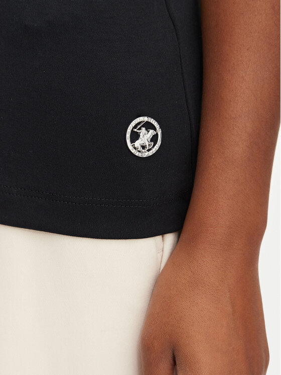 Beverly Hills Polo Club Beverly Hills Polo Club Тишърт L1608-HR Черен Regular Fit