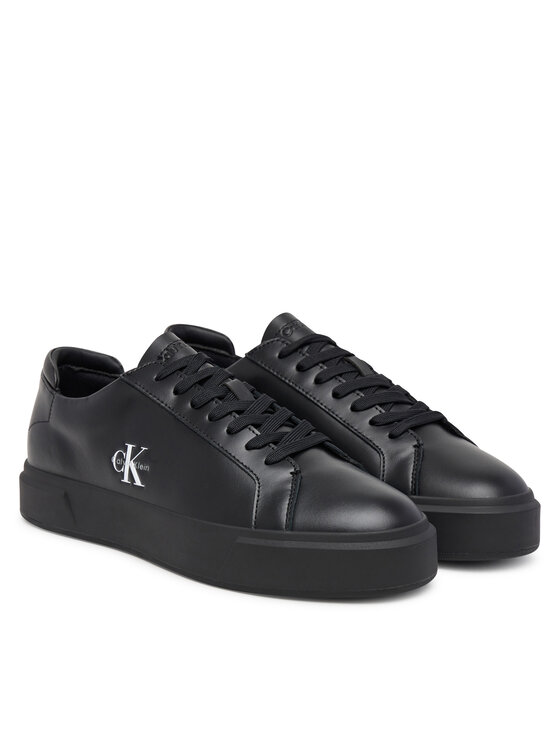 Calvin Klein Calvin Klein Laisvalaikio batai Basket Cupsole Laceup Lth Ml YM0YM01460 Juoda