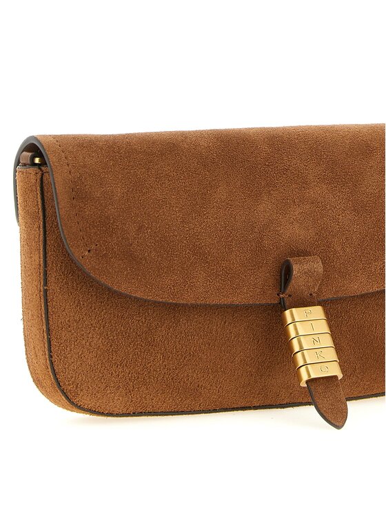 PINKO PINKO Torebka Brown Cowhide Shoulder Beżowy