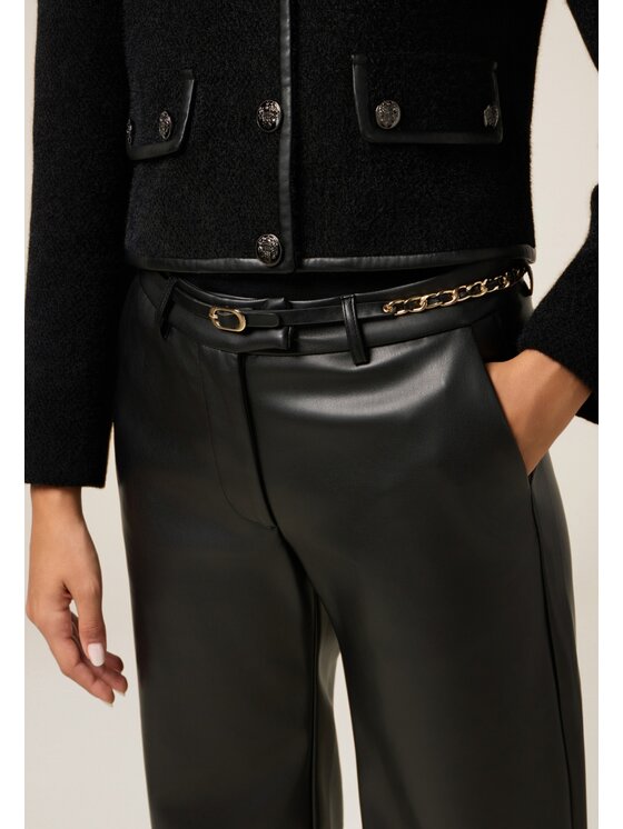 Oltre Oltre Pantaloni di tessuto P381R008696N033 Nero Regular Fit